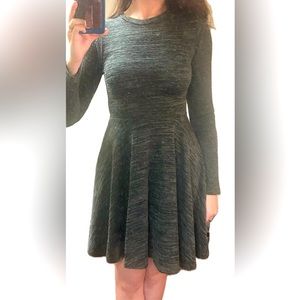 Wet Seal, Junior Long Sleeve Green/Black Marled Sweater Dress, Small